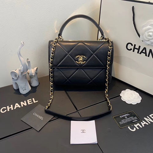 CHANEL 샤넬 트렌디CC 핸들 플랩백 A92236-12 램스킨