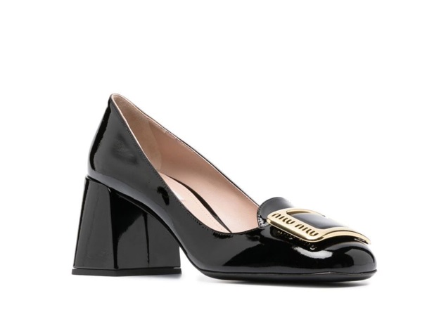 MIUMIU 미우미우 페이던트 레더 펌프스 구두 (굽7.5CM) M32010