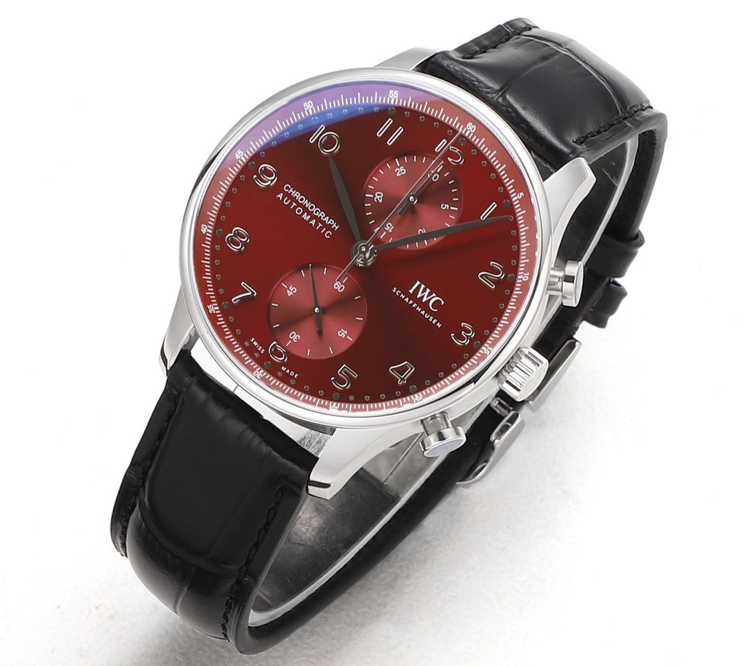 IWC 아이더블유씨 포르투기저 크로노 버건디다이얼 레더스트랩