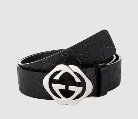 GUCCI 구찌 GG 마몽 엠보스 레더 벨트