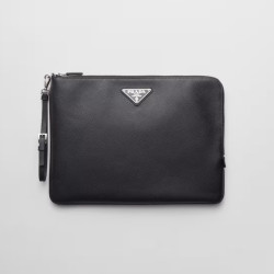 PRADA 프라다 라지 사피아노 가죽 파우치 2NH023