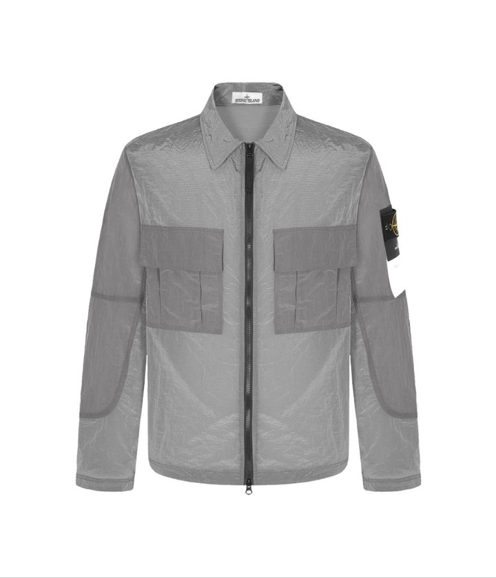 STONE ISLAND 스톤아일랜드 나일론 메탈 립스탑 오버셔츠 바람막이 3COLOR