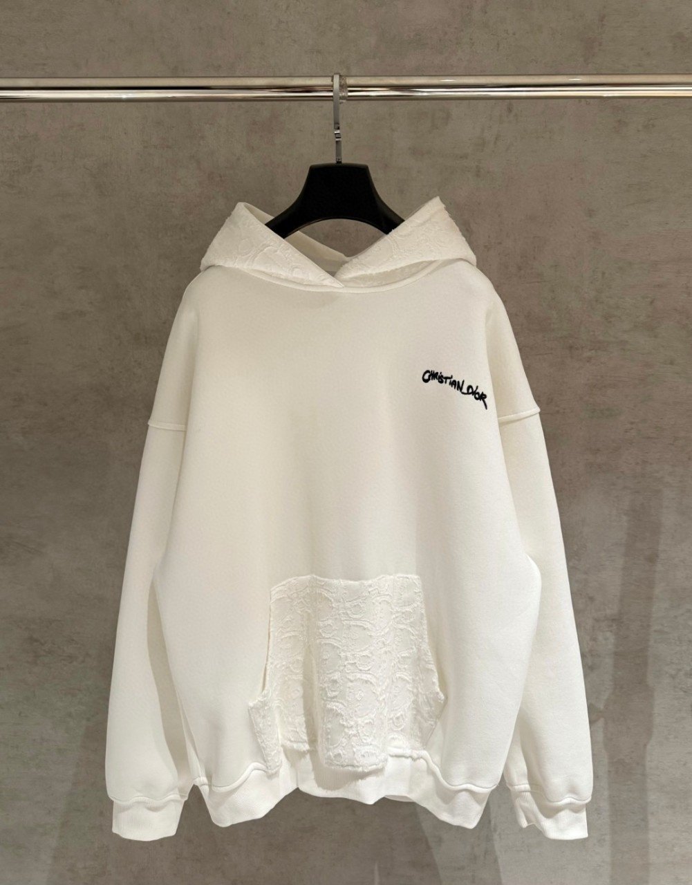 DIOR 디올 레터링 자수 오블리크 후드 3COLOR