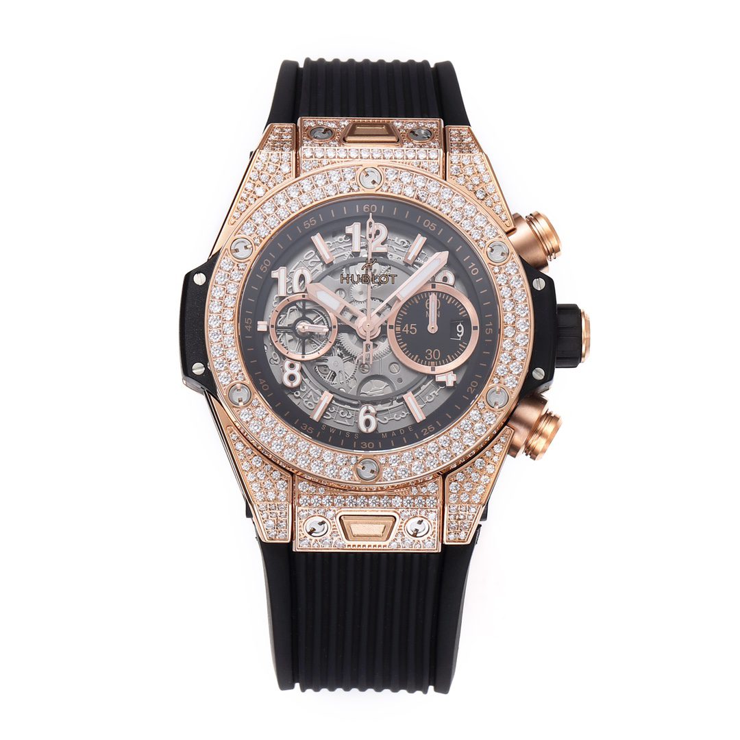 HUBLOT 위블로 빅뱅 유니코 티타늄 로즈골드 풀다이아 세팅 44mm 421.OX.1180.RX.1104