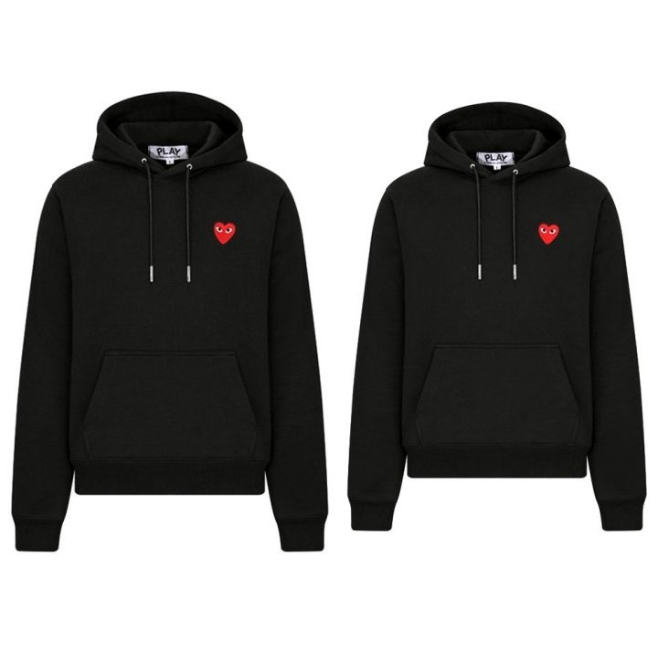 COMME DES GARCONS 꼼데가르송 레드패치 커플 후드티