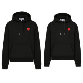 COMME DES GARCONS 꼼데가르송 레드패치 커플 후드티