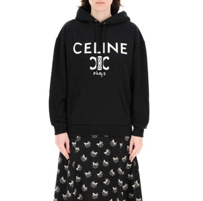 CELINE 셀린느 코튼플리스후즈 파리트리옴페 후드