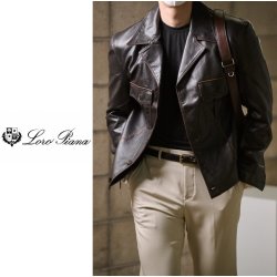 LOROPIANA 로로피아나 수제작 가죽자켓