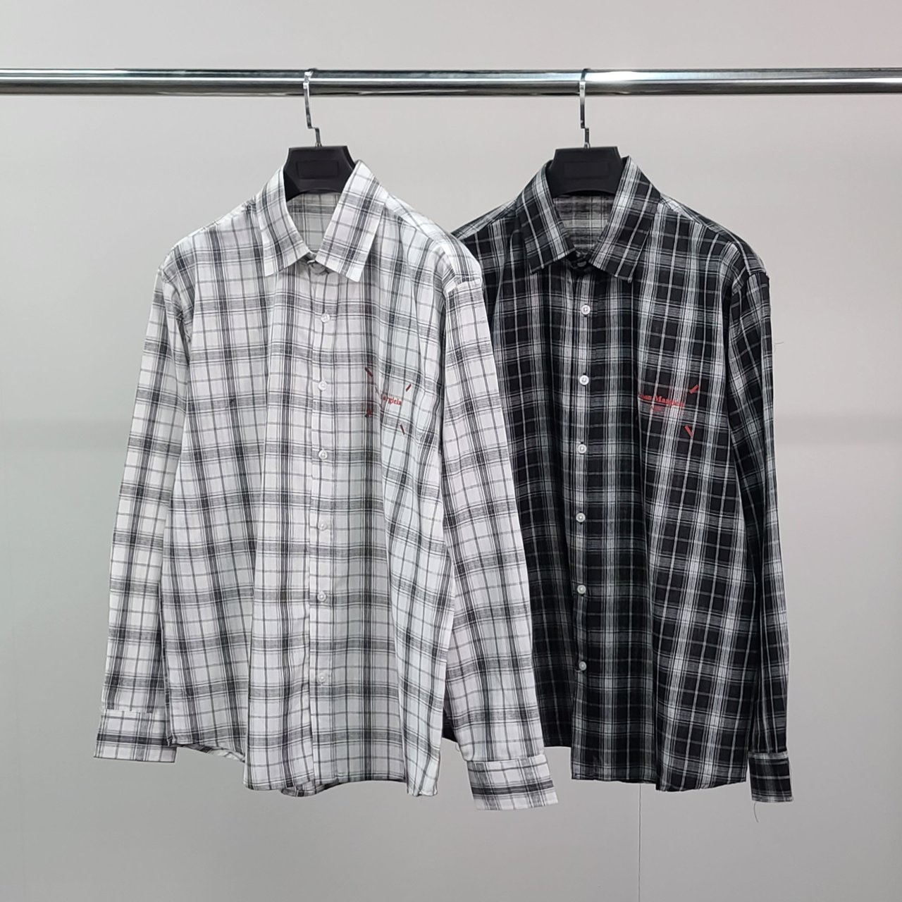 MAISON MARGIELA 메종마르지엘라 레드넘버 오버 체크 셔츠