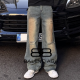 BALENCIAGA 발렌시아가 컷팅 워싱 와이드 데님 팬츠