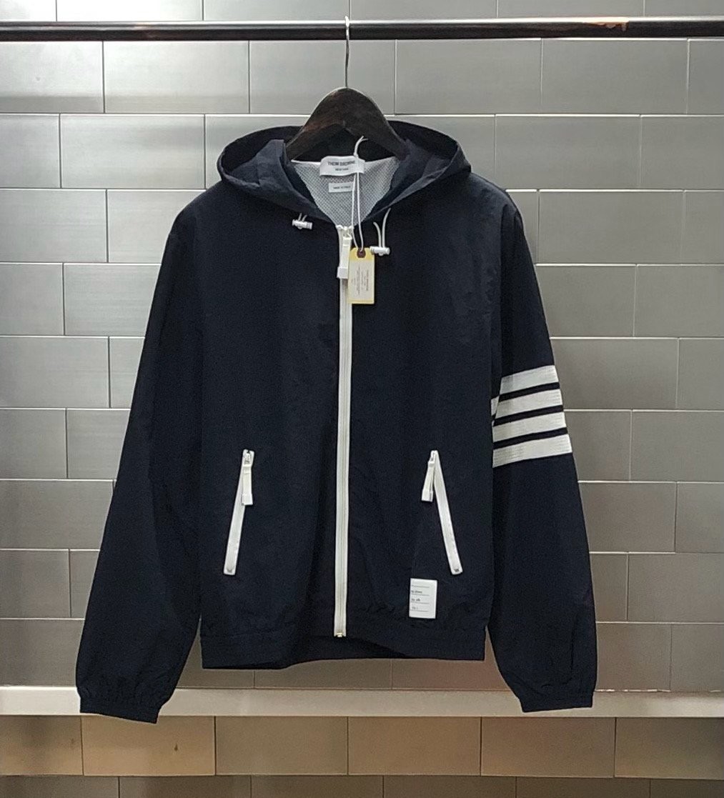 THOM BROWNE 톰브라운 립스탑 메시 4bar 후드 자켓