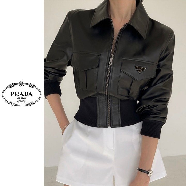PRADA 프라다 시보리 레더자켓
