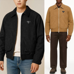 PRADA 프라다 스웨이드 봄버자켓