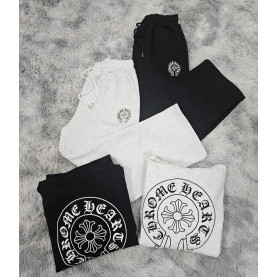 CHROME HEARTS 크롬하츠 나염 기모 후드+와이드 팬츠 세트